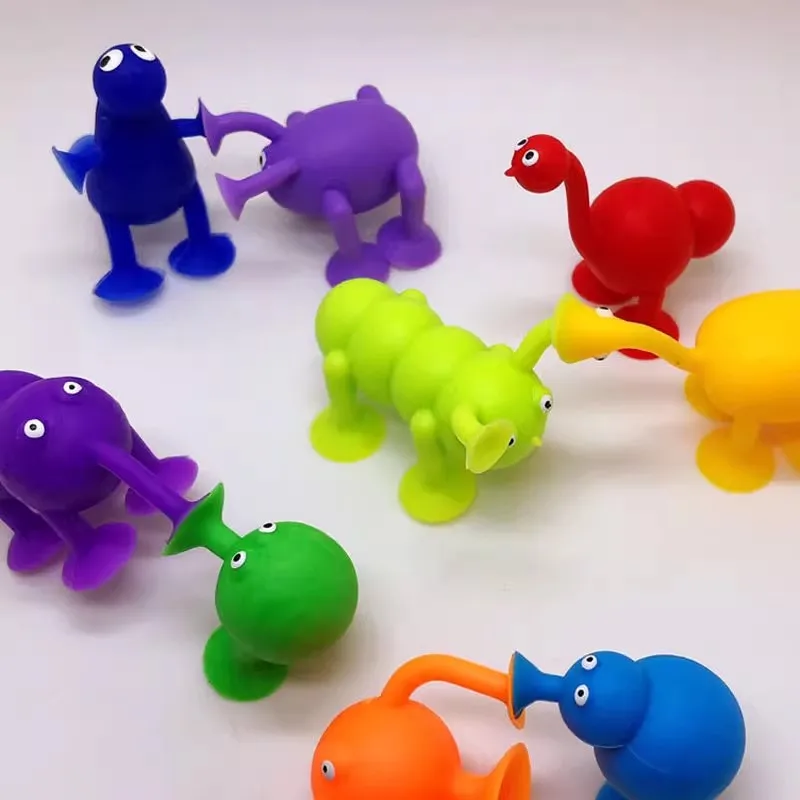 Baby Suction Cup Toys Construction Set for Children Silicone Building Blocks Kids Animal Puzzle Sticker Bathtub Sucker Bath Toys