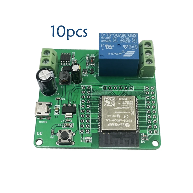 

10 шт. Φ плата разработки ESP32 1-канальный релейный модуль Micro USB 5 в 4 м байтная вспышка
