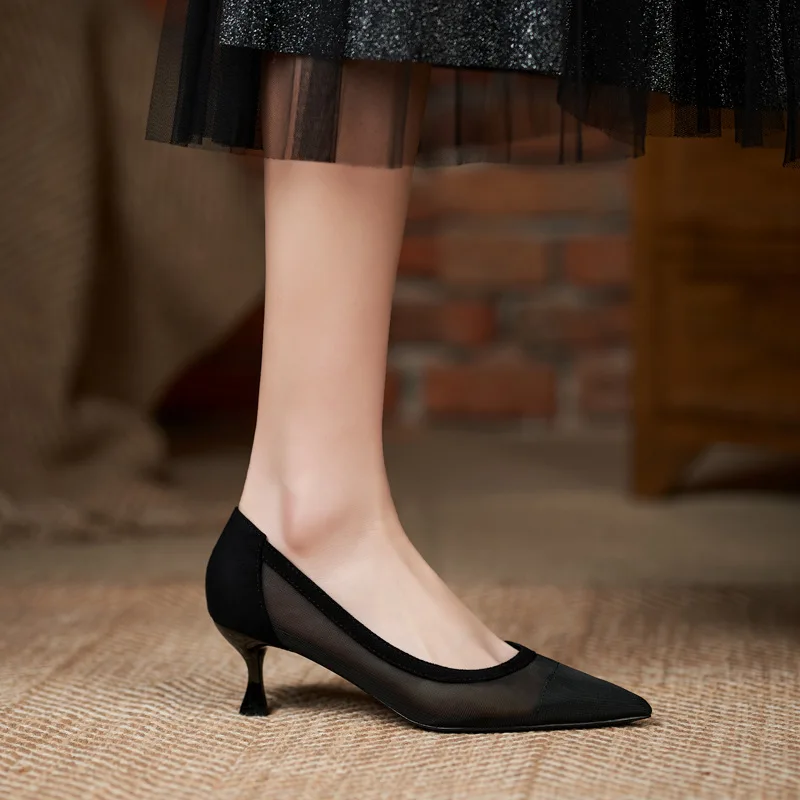 Women's Solid Color Heels Comfy Round Toe Slip Pumps Women's - Temu