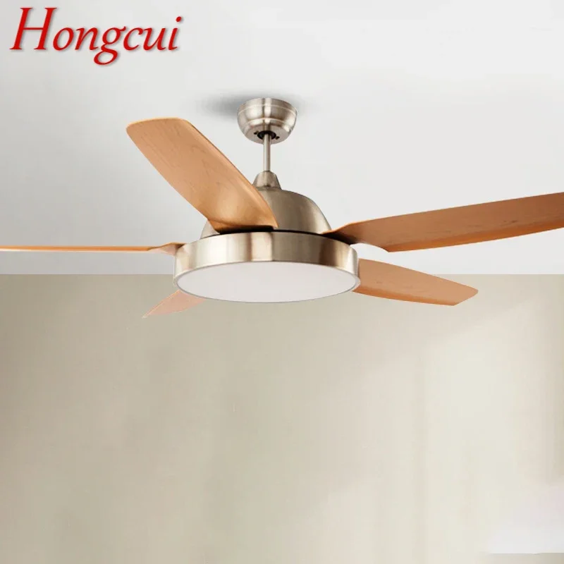 

Hongcui Nordic LED Fan Light Modern Minimalism Restaurant Living Room Study Ceiling Fan Light Remote Electric Fan Light