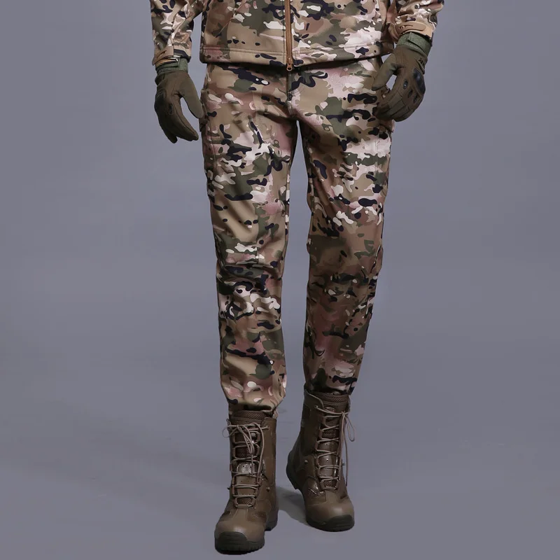 

Tactical Soft Shell Waterproof Camouflage Pants Men Winter Military Army Windproof Cargo Camo Casual Warm Fleece Trousers