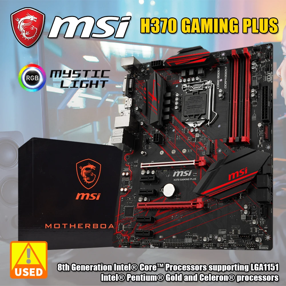 LGA 1151 MSI H370 GAMING PLUS Motherboard with Intel H370 For Core i7