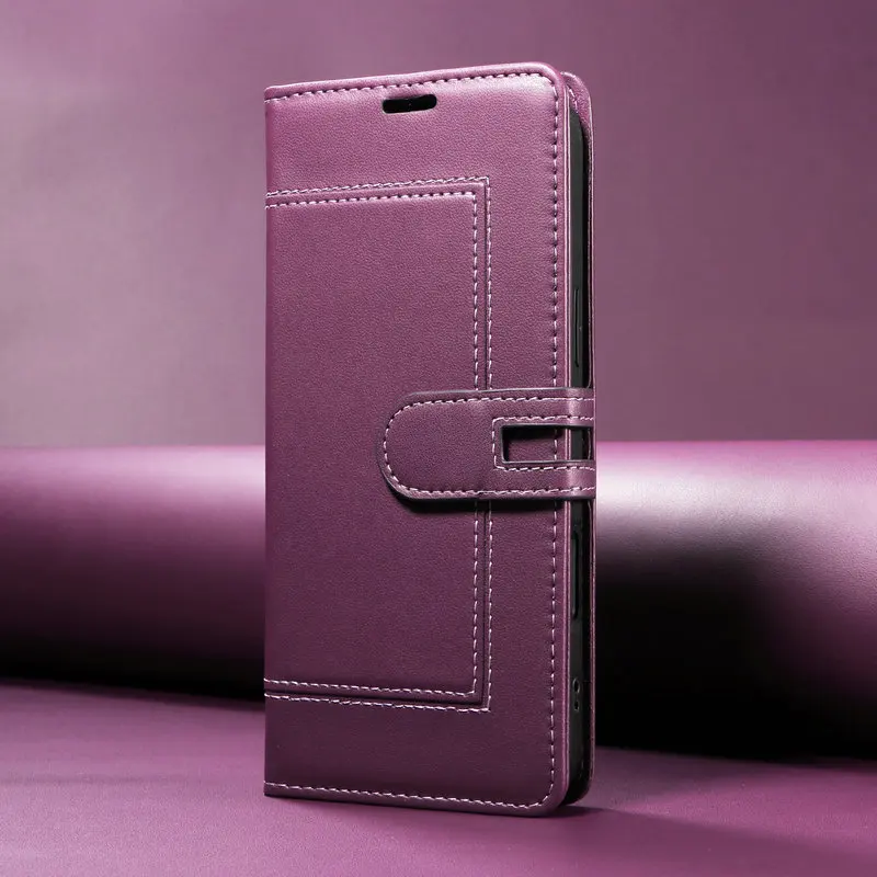 Luxury RFID Leather Flip Wallet Cover - Premium Book-Style Protective Case