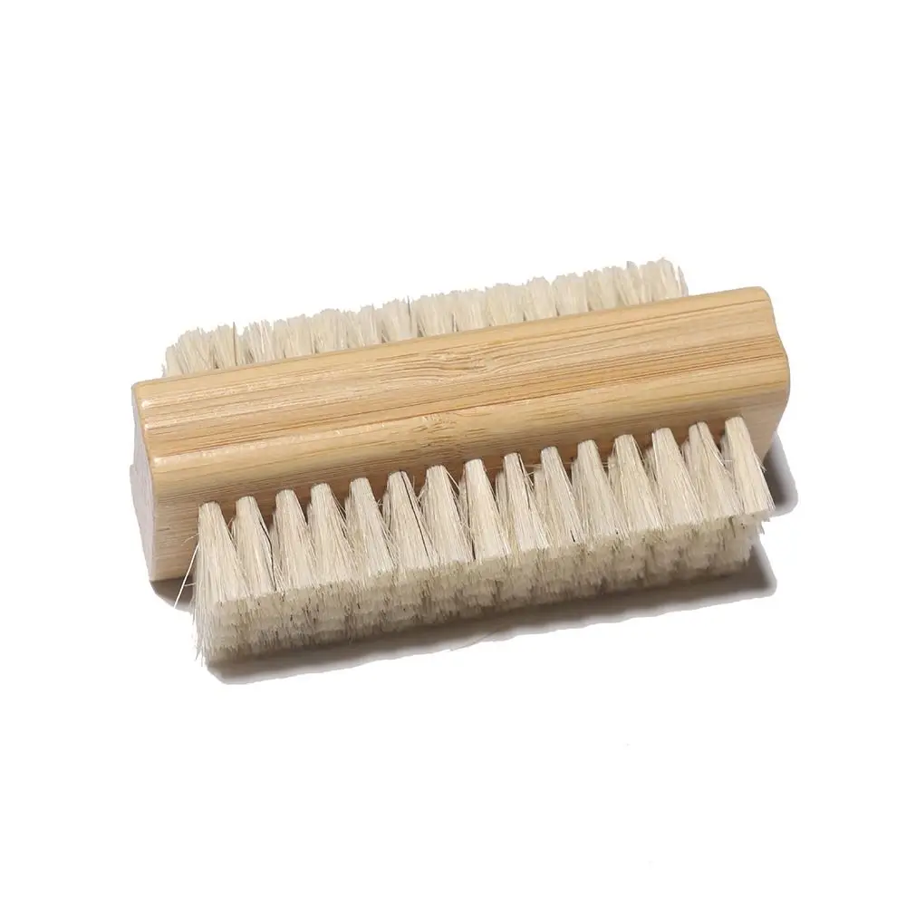 

2PCs Dust Removal Nail Brush Double Sided Wooden Washing Up Natural Finger Toe Bristles Scrubbing Paint Brush Nail Care Tool