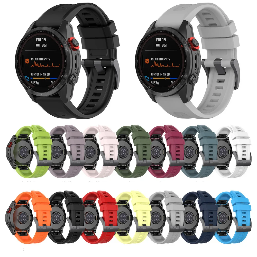 

Ремешок силиконовый для Garmin fenix7/5,5 Quatix5 EPIX gen2, 22 мм, 6/5-9 дюймов