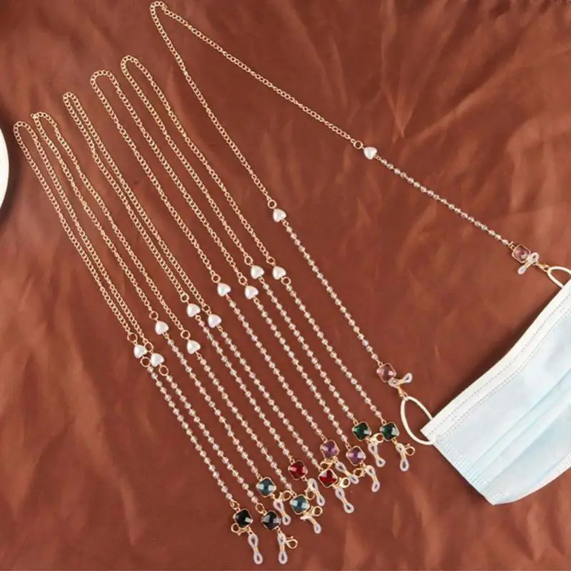 

Jewelry Sunglasses Masking Chains Necklace For Women Acrylic Pearl Crystal Eyeglasses Cord Lanyard Glasses Pendant Fashion Rope