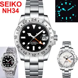 Corgeut  Luxury NH34 Watch Mechanical Custom  Automatic Wristwatch 10Bars Blue Luminous NH34 Date Sapphire Watches reloj hombre