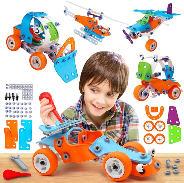 Juego de juguetes educativos de ingeniería de construcción para niños,  juguetes de aprendizaje para niños de 6, 7, 8, 9 y 10 años, 132 piezas -  AliExpress