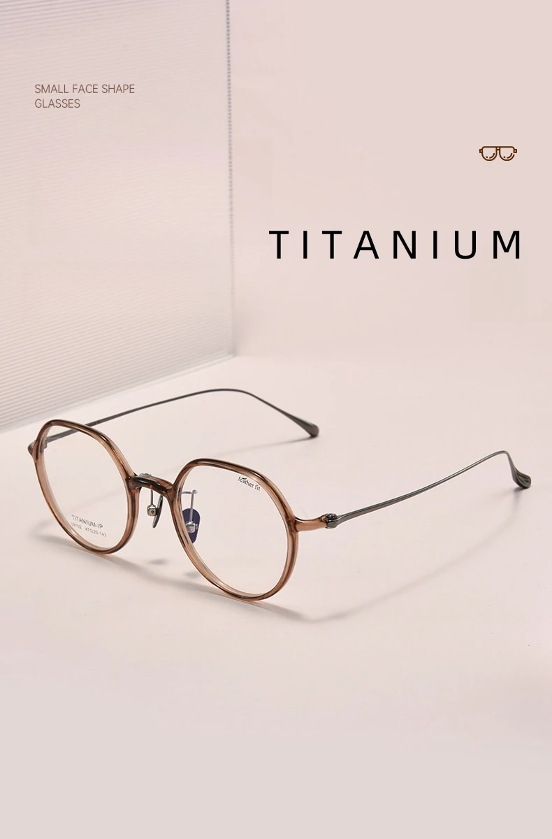 FIRADA Mode Ultra Licht Gläser Vintage Titan Transparent Brillen Luxus Brillen Rahmen Für Frauen L9102Y – Detail 1