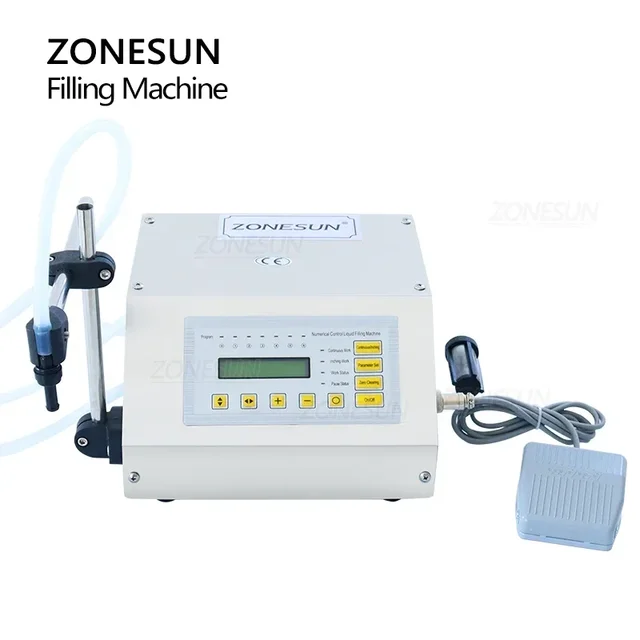 ZONESUN Liquid Filling Machine Digital Control Water Drink Perfume Juice Milk Small Bottle Jar Diaphragm Pump