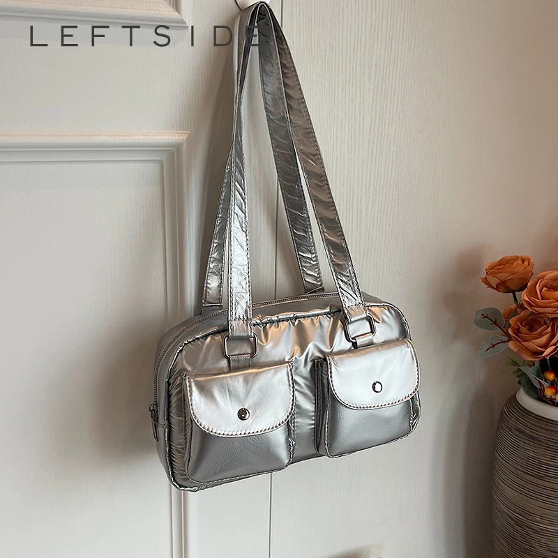 

LEFTSIDE, милые дизайнерские сумки с двумя карманами для женщин 2024 Y2K, корейские модные сумки и кошельки