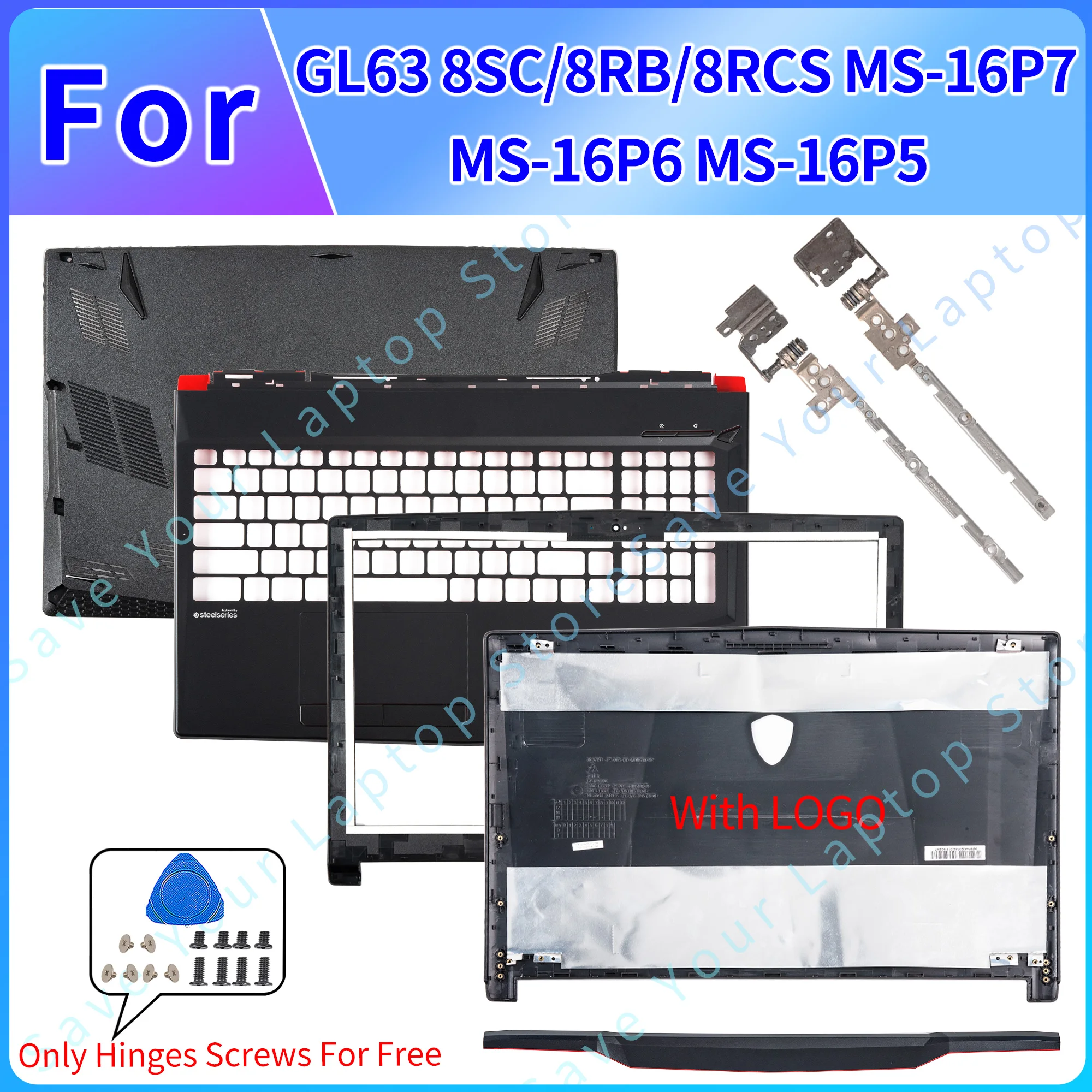 GL63 8SC/8RB/8RCS MS-16P7 MS-16P6 MS-16P5 LCD 뒷면 커버 베젤 대문자 바닥 교체 용 새 노트북 부..