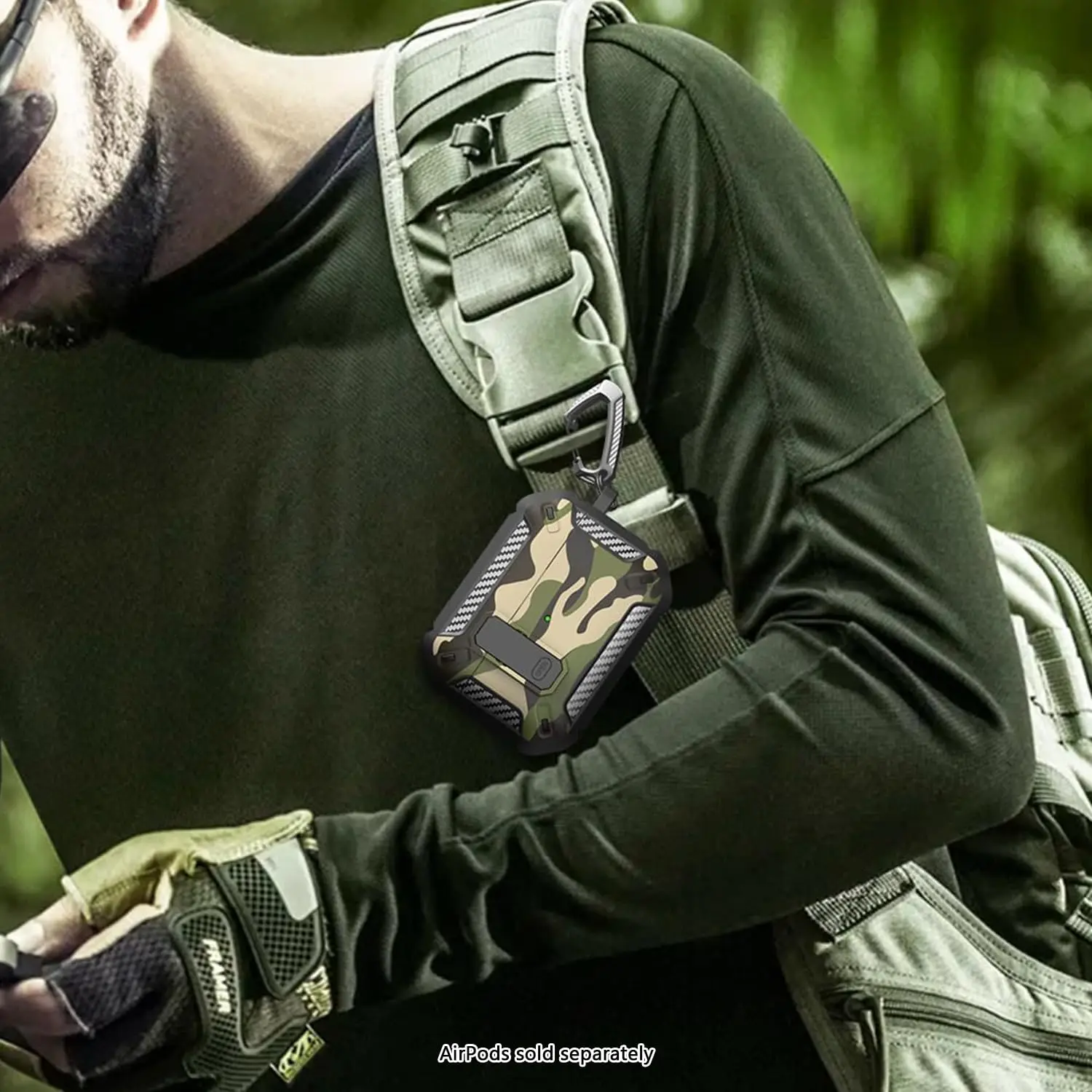 Camo Green Military Rugged Case with Lock & Cleaner Kit