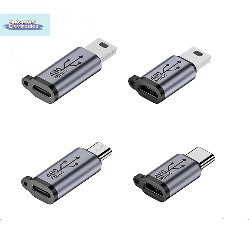 【1Pc USB-C-마이크로 USB 미니 USB 어댑터 타입-C 암-마이크로 USB 수 변환기(전화 태블릿 카메라 충전 어댑터용)】
