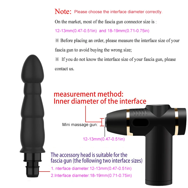 Massage Gun Heads Accessories Vibration Head for Fascia Gun Percussion Vibrators 18mm Connecting Rod Diameter 1