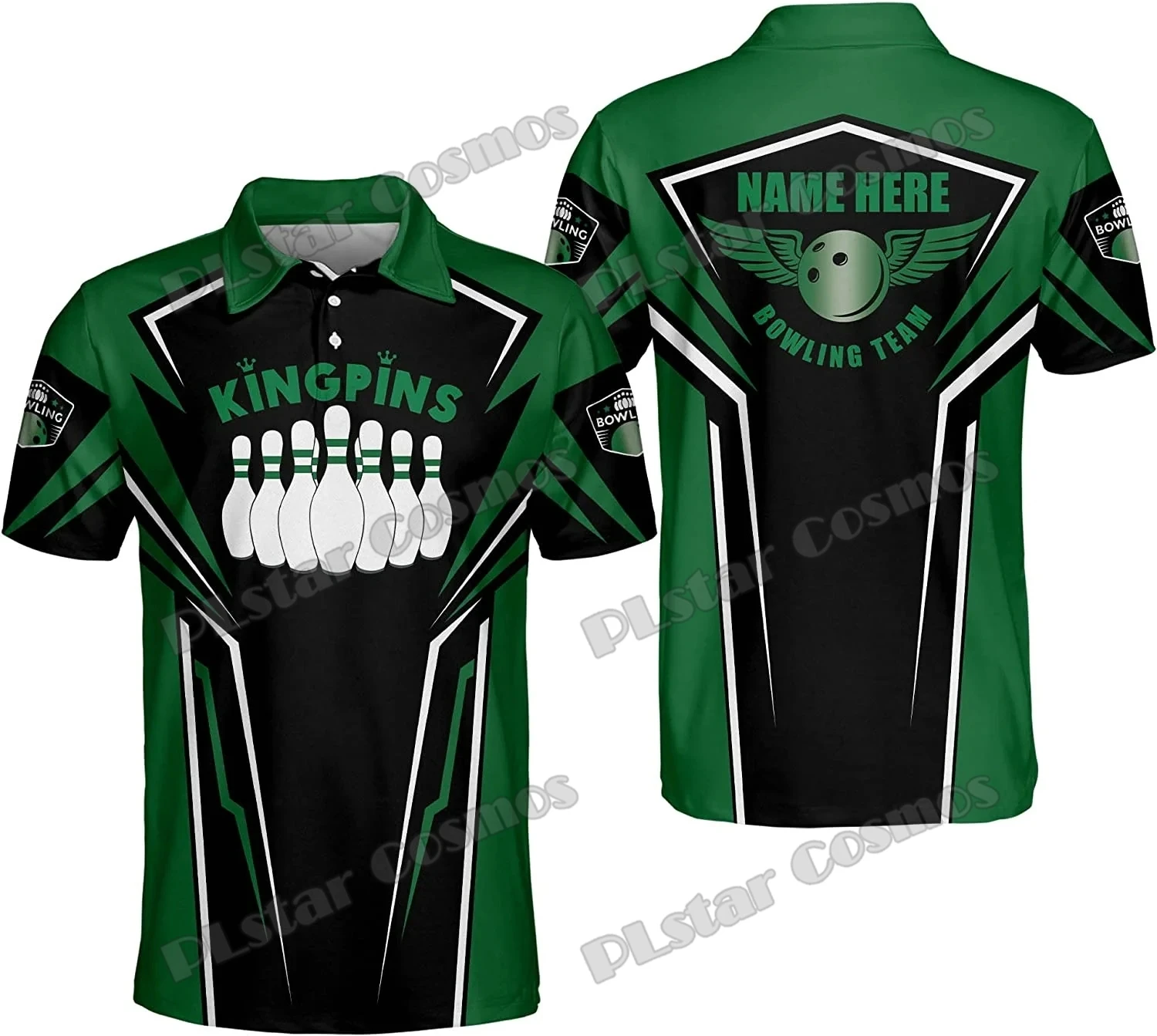 Schädel Bowling Team personalisierte Name 3D gedruckt Herren Poloshirt Sommer Straße Kurzarm Shirt Geschenk für Bowling Spieler WK36 – Detail 9