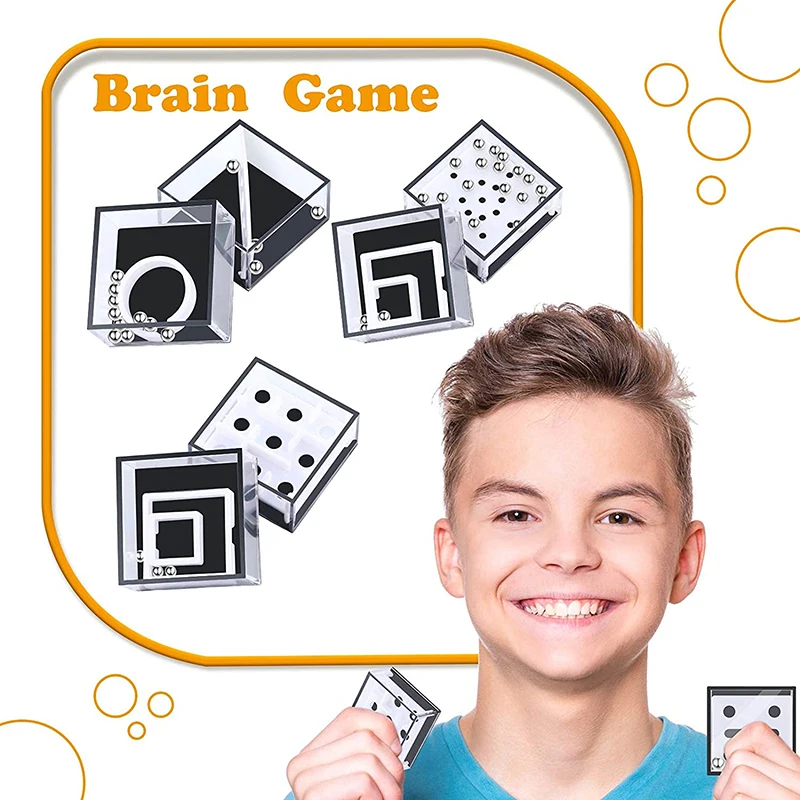 6/12 Balance IQ Party Favor Games Mini Fidget Puzzle Boxes Steel Ball Brain Teaser Educational Gift Toys for Children Adult