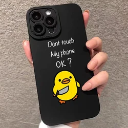 Adorable Cartoon Duck Silicone Phone Case - Y2K Soft Cover - iPhone 15 Plus (Black)