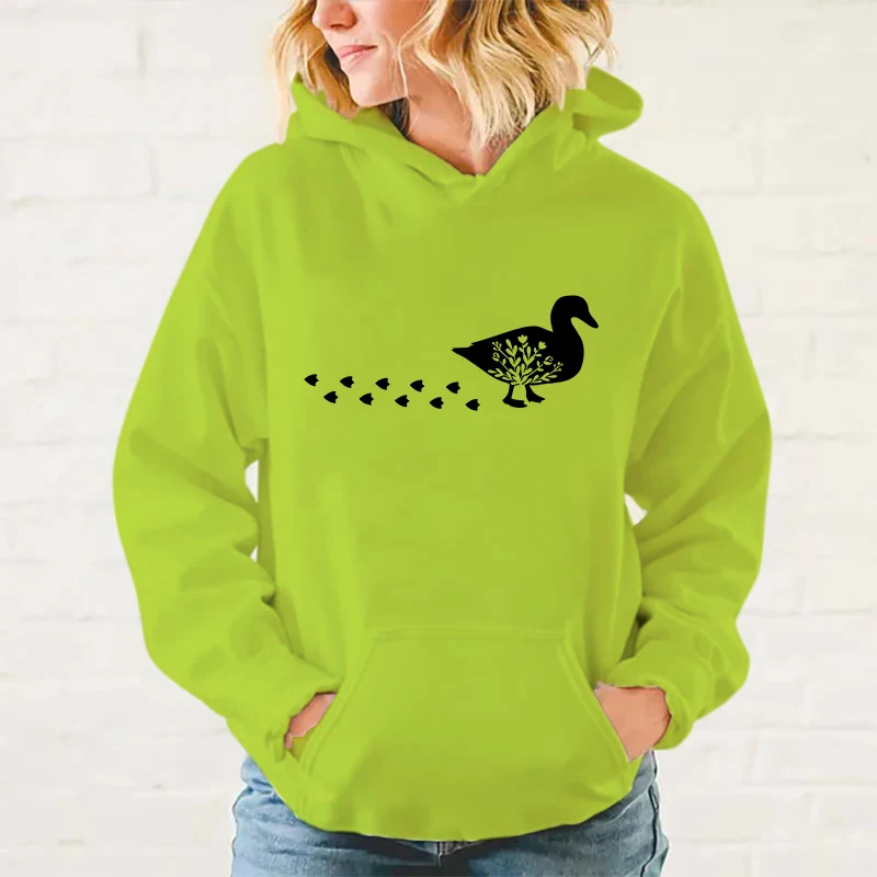 y2k hoodies New Autumn And Winter Fashion Long Sleeve Funny Duck Printed Hoodies Casual Loose Sweatshirt