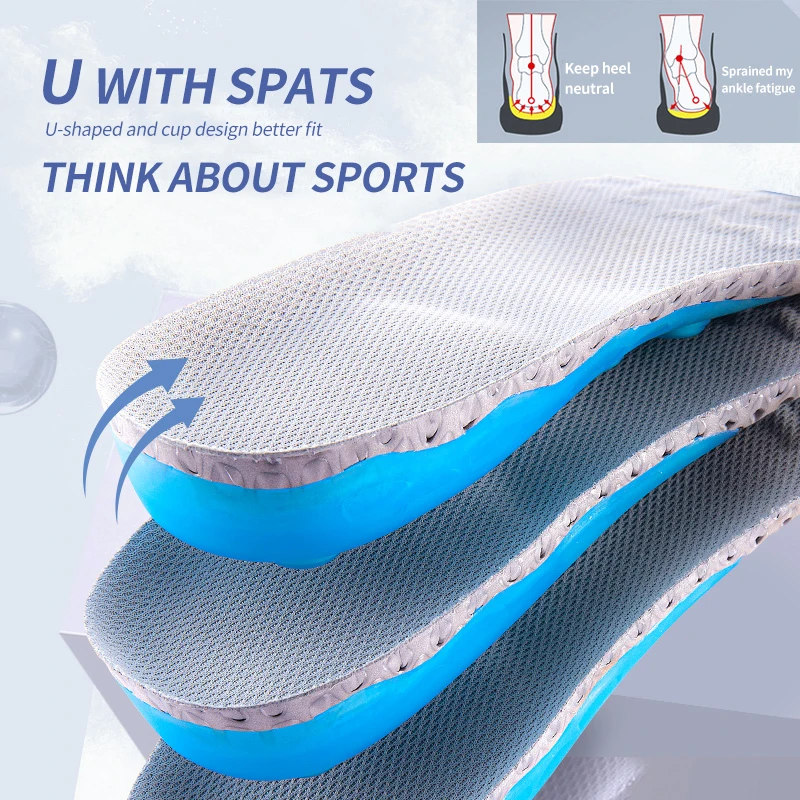Spring Silicone Gel Insoles Orthopedic Flat Foot Health Sole Pad For Shoes Insert Arch Support Pad For Plantar Fasciitis