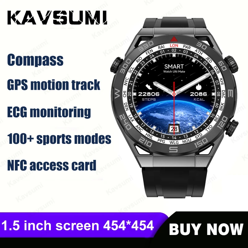 For Huawei New Compass Smart Watch Men NFC ECG+PPG Bluetooth Call Watch