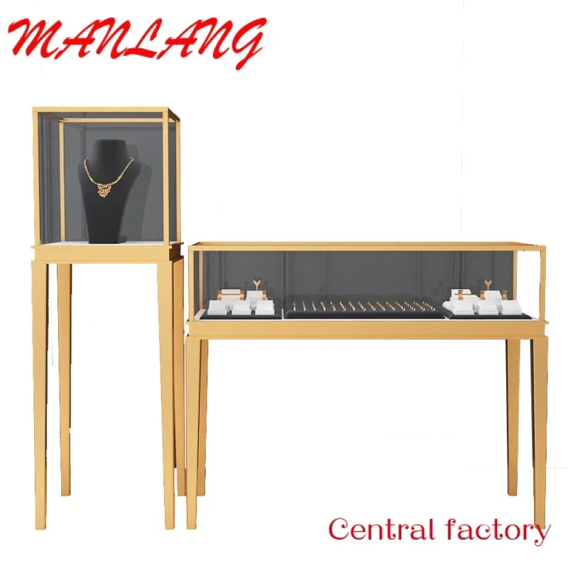 

Custom luxury custom stainless steel jewelry watch glasses showcase jewellery display cabinet for jewelry store shop window