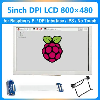 Schermo Display IPS con Interfaccia DPI da 5 Pollici per Raspberry Pi, 800*480 Pixel, Frequenza di Aggiornamento MAX 60Hz, Compatibile con Raspberry Pi 5/2B/3B/4B/Zero/Zero W