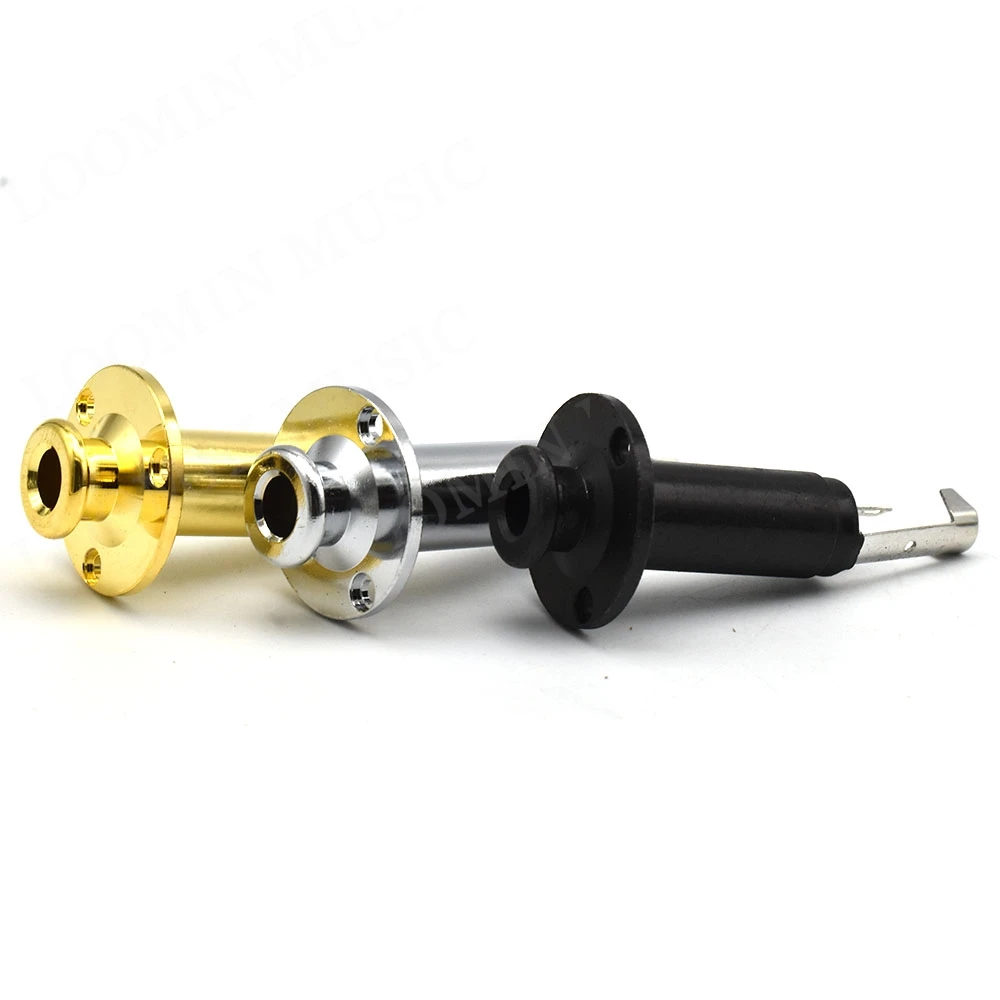 Round Acoustic Electric Guitar Endpin Cylinder Output End Pin Plug Jack Socket 1/4" 6.35mm Guitar Jack Accessories