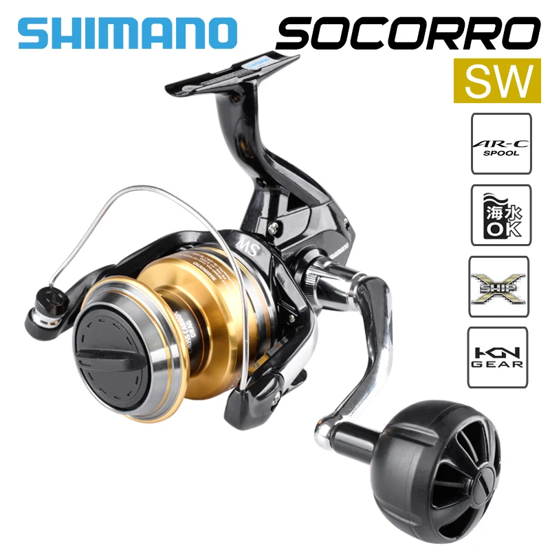 Shimano SOCORRO SW 5000-10000 Big Sea Fishing Reel 4+1BB 4.9:1 X-Ship  Saltwater Trolling Spinning Reel Fishing