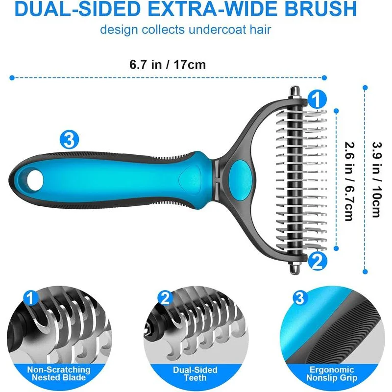 Stainless Pet Deshedding And Grooming Brush 5