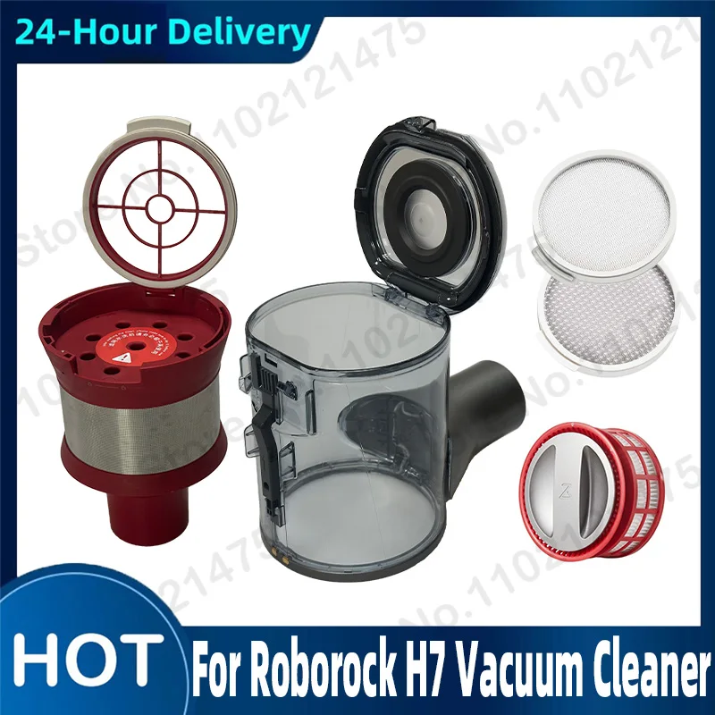 Original Mace Plus Dustbin Dust Box Accessory Cyclone Assembly Module Red  Spare Parts Accessories For Roborock