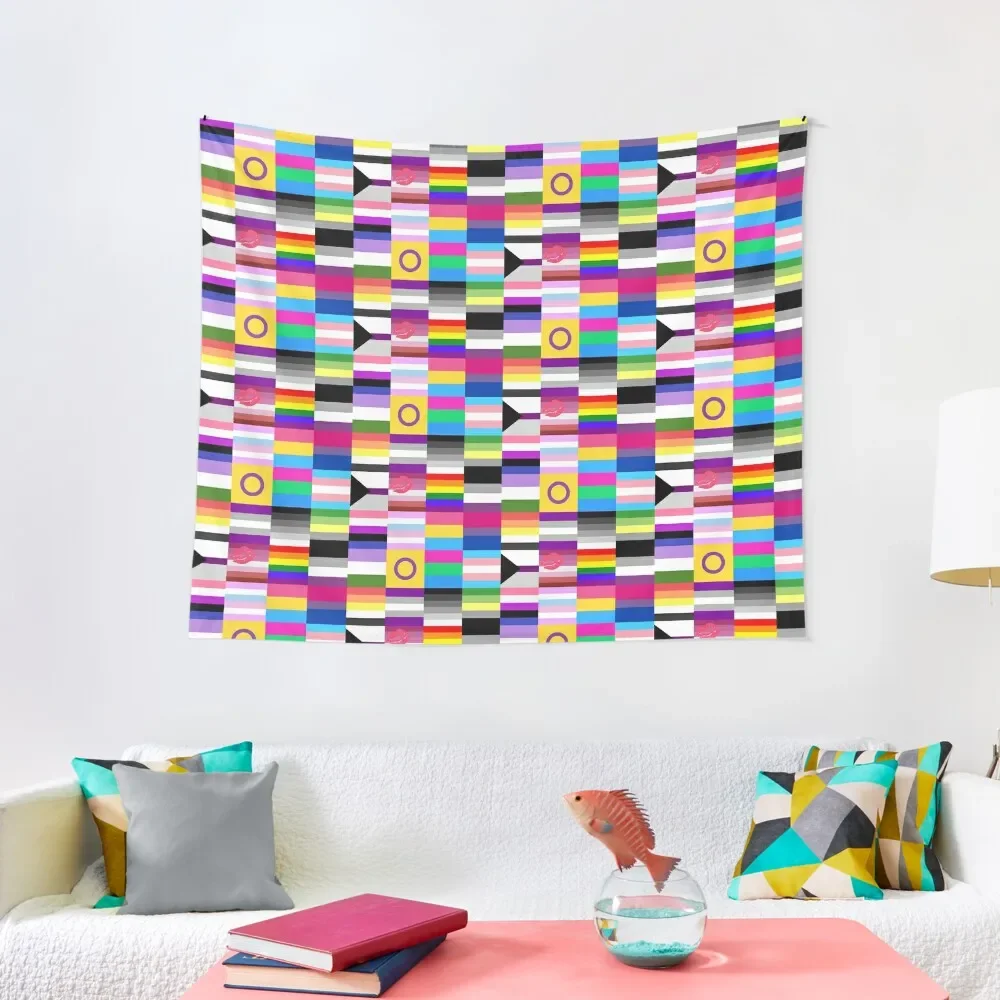 

LGBT Pride Flags Collage Tapestry Wall Hanging Wall Room Decorations Aesthetic Home Decor Aesthetic Tapestry