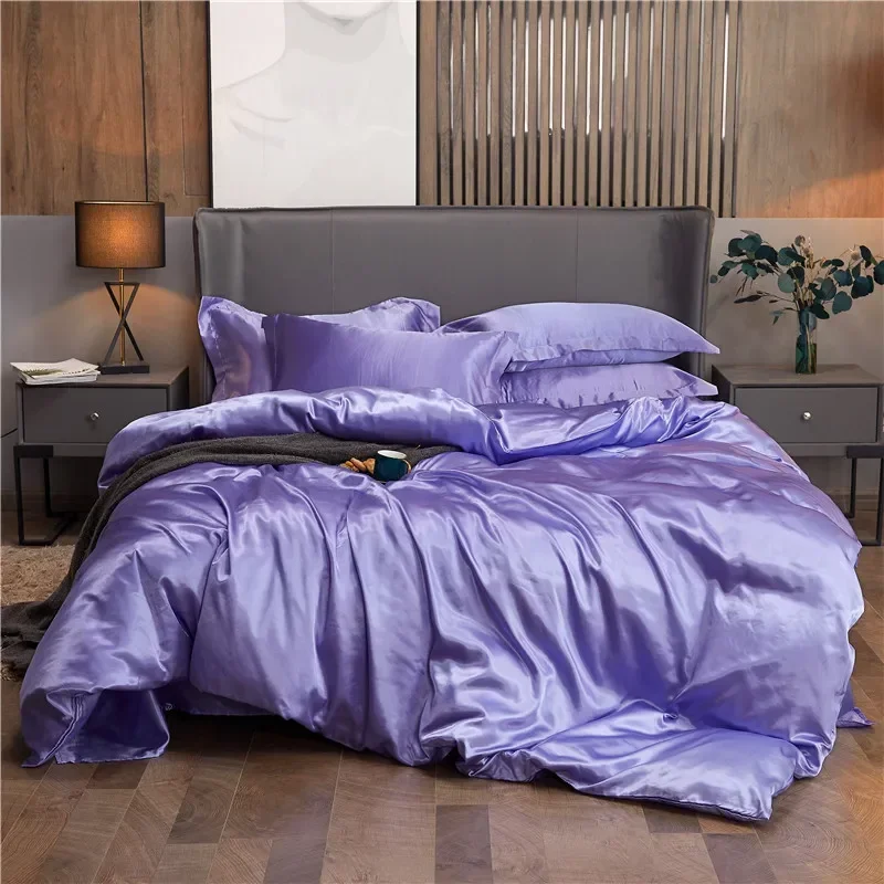 Premium Rayon Satin Duvet Cover – Luxurious Smooth Solid Quilt Cover
