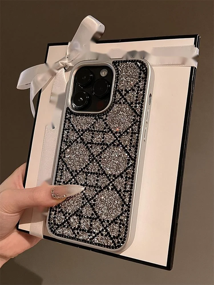 【 Haute qualité 】 Coque de téléphone Crystal Diamond Promax New iPhone 15 Premium Feeling 13 Sets 14 Anti Drop 12 Silicone_voghion.com