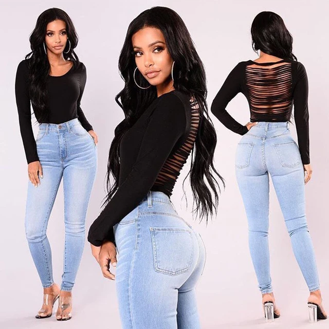 Women High Waist Double Breasted Button Slim Fit Skinny Jeans Ladies Pants  Size 14 Denim Womens Womens Designer Pants - AliExpress