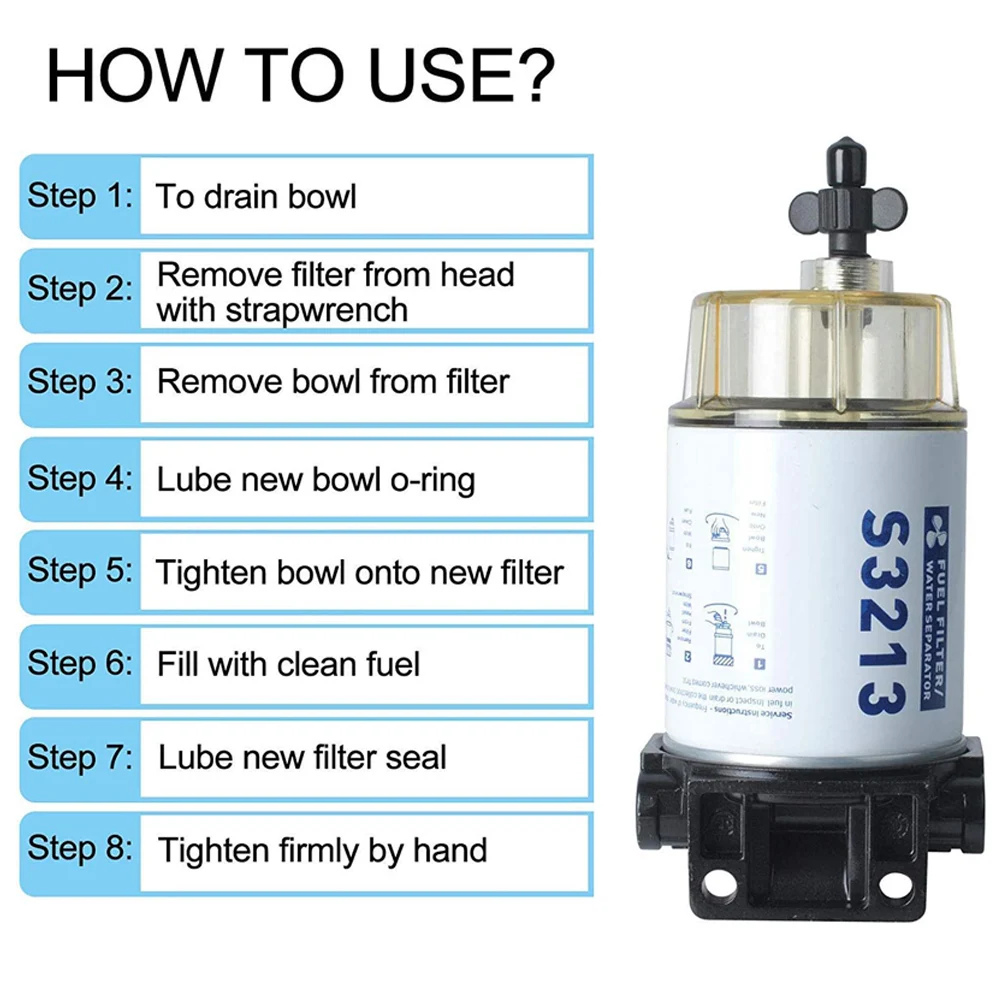 Fuel Filter Fuel Filter Water Separator HUALIC S3213 Fuel Filter Water Separator Assembly Outboard For Mercury Quicksilver OMC Marine Engine Boat 10 Micron Filter Kit