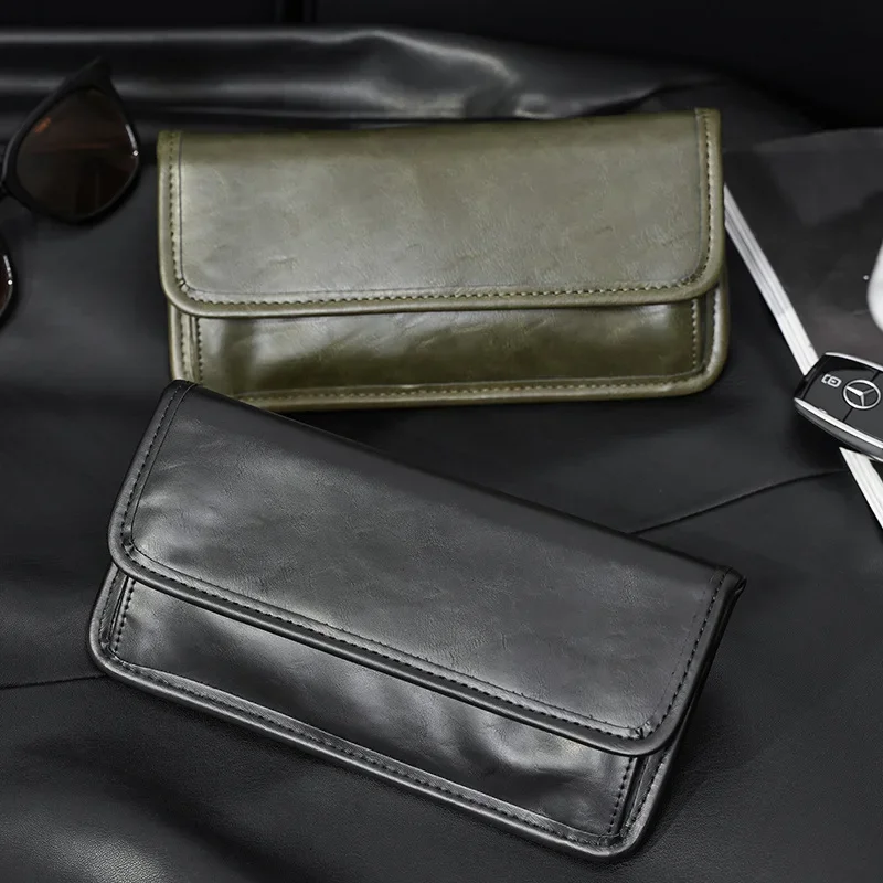 

Fashion Vinatge Men's Clutches Medium Long Wallets Men Clutch Handbags Solid Soft Leather Clutch Multi-card Coin Purses Wallets