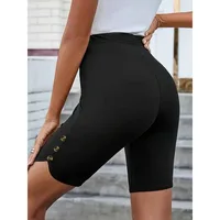 Plus Size 1XL-5XL Women Yoga Shorts High Waisted Knee Length Stretchy Casual Shorts Ladies Yoga Lightweight Comfy Shorts - Image 2