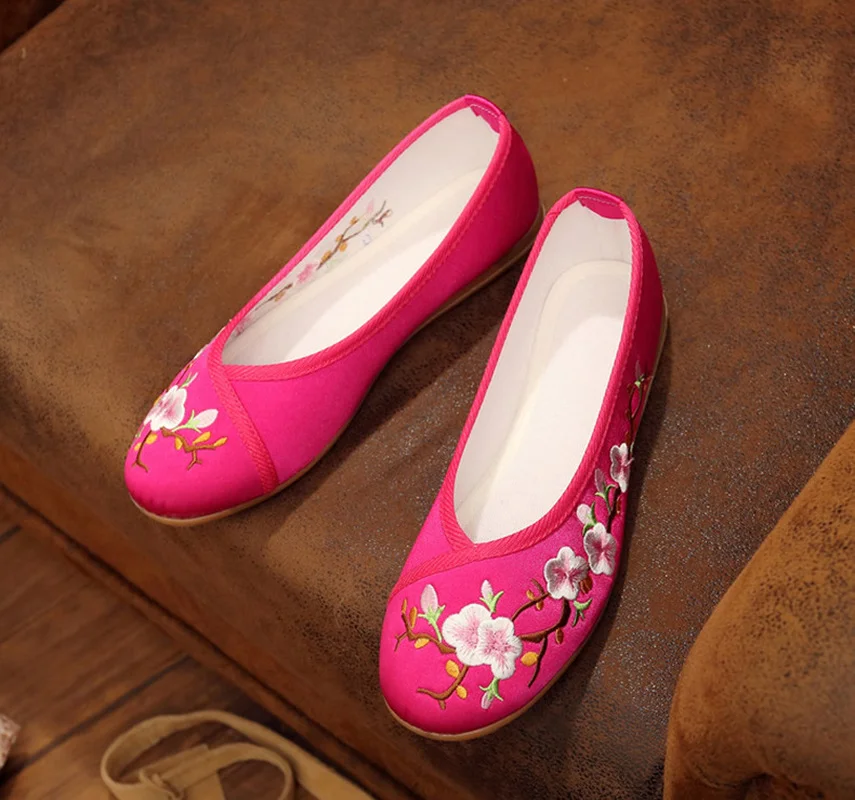 Comemore Female Summer 2023 Flat-heeled Shoe National Dance Flats Comfortable Women's Loafers 34 Women Chinese Embroidered Shoes