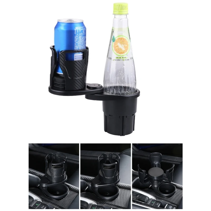 Adaptateur d'extension porte-gobelet voiture, extension multifonctionnelle 2 en 1 pour 2 tasses, porte-boissons rotatif à