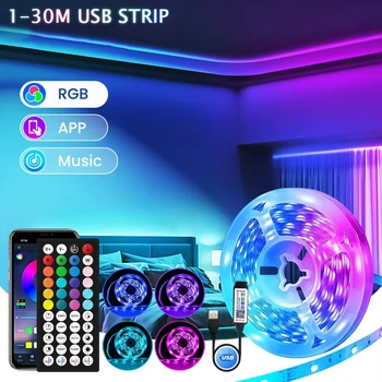 Led Lights For Bedroom Bluetooth Wifi App Remote Control Rgb Led Light Strip 5050 Rgb Usb 5V Led Tape Tv Backlight Room Lighting