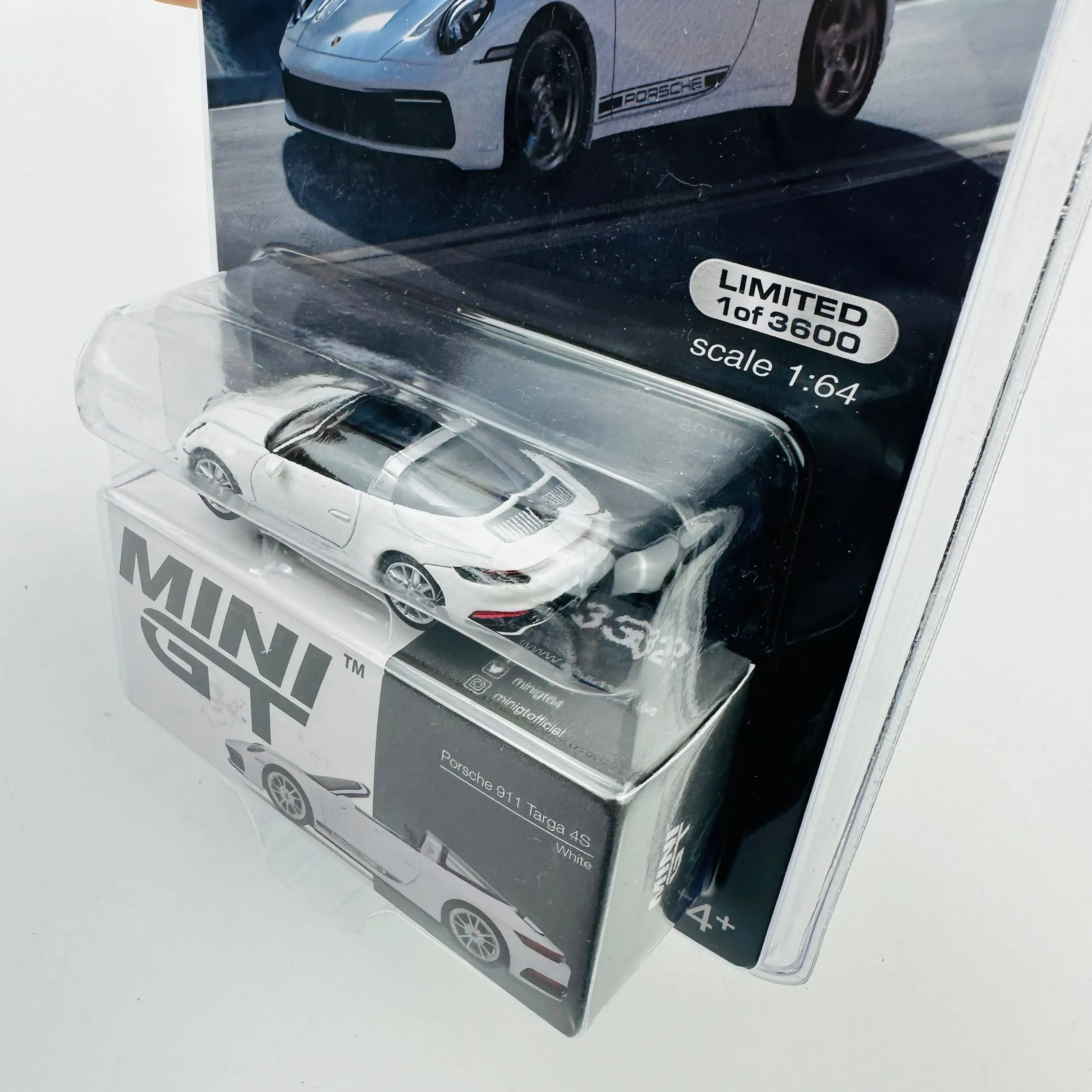 TSM Mini Gt 1/64 Minigt 332 911 Targa 4S White MJ Die-cast
