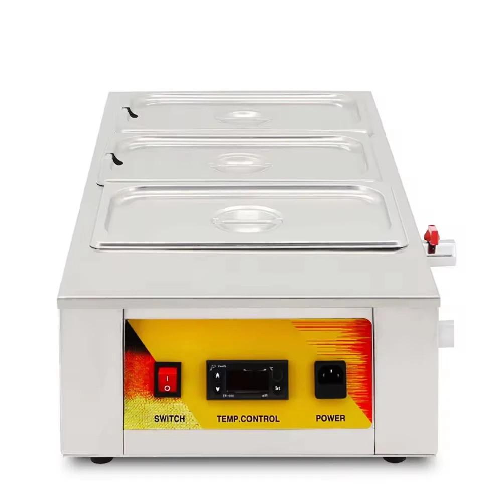 Three Tanks Chocolate Melting Machine Professional Hot Chocolate Warmer for Catering Electric Chocolate Tempering Machine 1