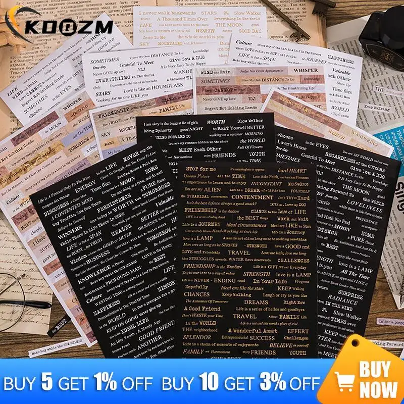 

1PC/Set Alphabet Sticker Creative Phrase Decoration Stationery Journal DIY Scrapbooking Adhesive Stickers English Quotes Sticker