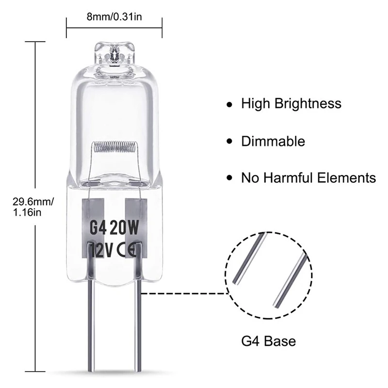 10개/세트 5W 10W 20W 35W 50W 2900K 할로겐 웜 에너지 G4 12V 전구 실내 조명 JC 바이핀 LED 크리스탈 글로브 램프