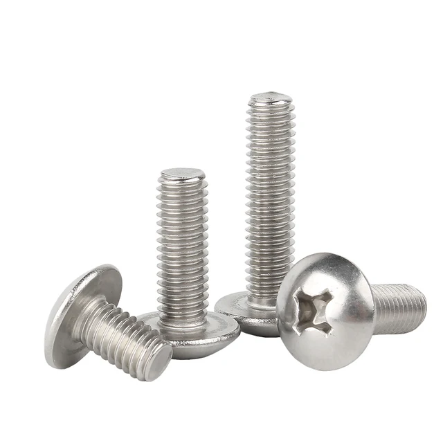 (A2-70) 304 สแตนเลสสตีล Phillips Braguero แบนหัวขนาดใหญ่รอบ Cross Bolt M2 M2.5 M3 M4 M5 M6 M8 ความยาว 3 ~ 80 มม. 3