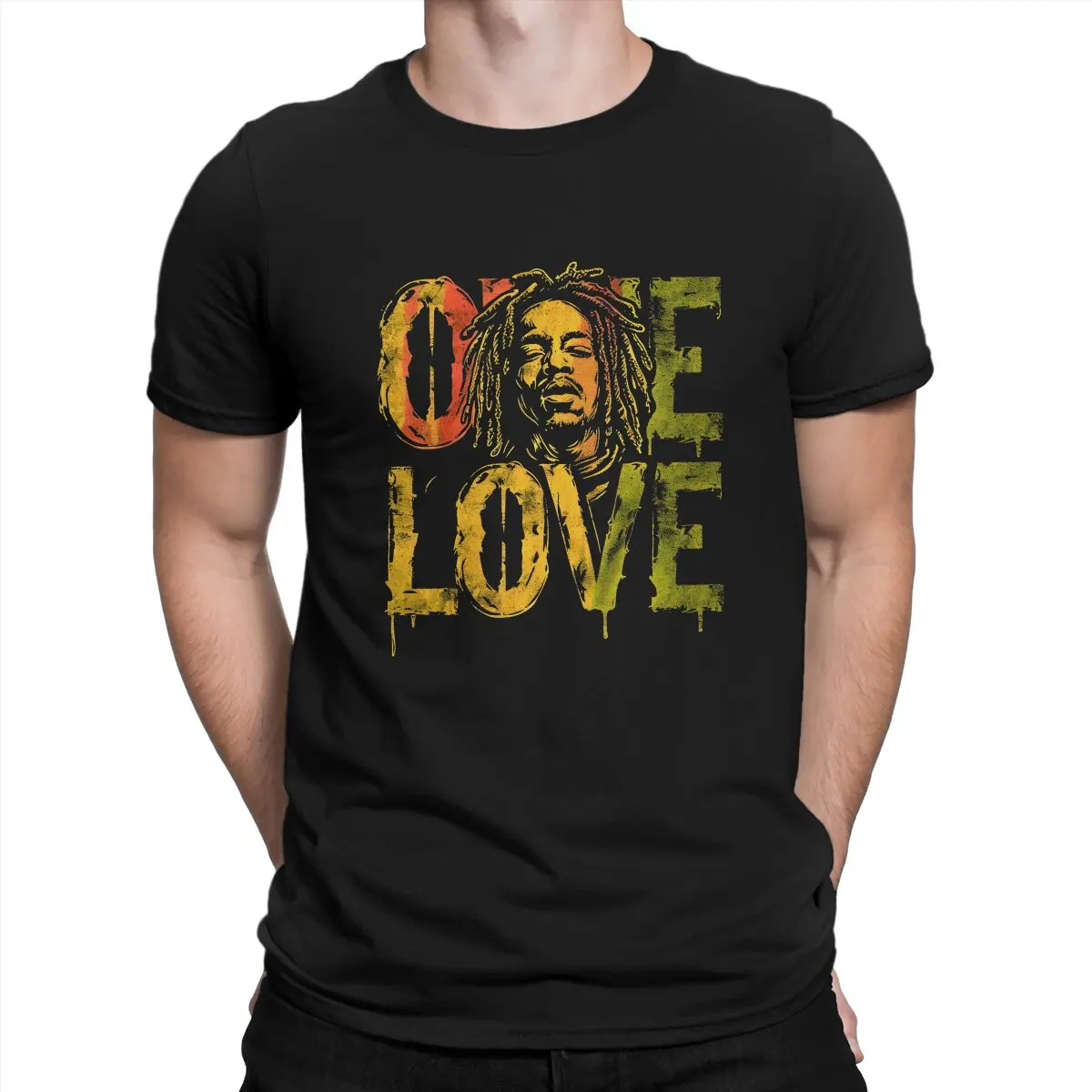 

Футболка мужская с рисунком льва Регги Раста One Love, винтажная альтернативная одежда из полиэстера в стиле Харадзюку, лето