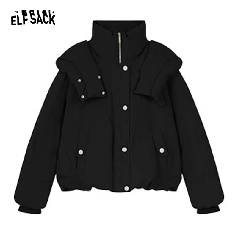 ELFSACK Colorful Down Coats Women 2023 Winter New Thickened Loose Designed Jackets