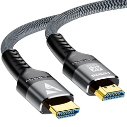 Ultra High-Speed 8K HDMI Braided Cable - 48Gbps, HDR10, DTS:X, HDCP 2.2 & 2.3, 4K@120Hz & 8K@60Hz - 3m (4k hdmi cable)