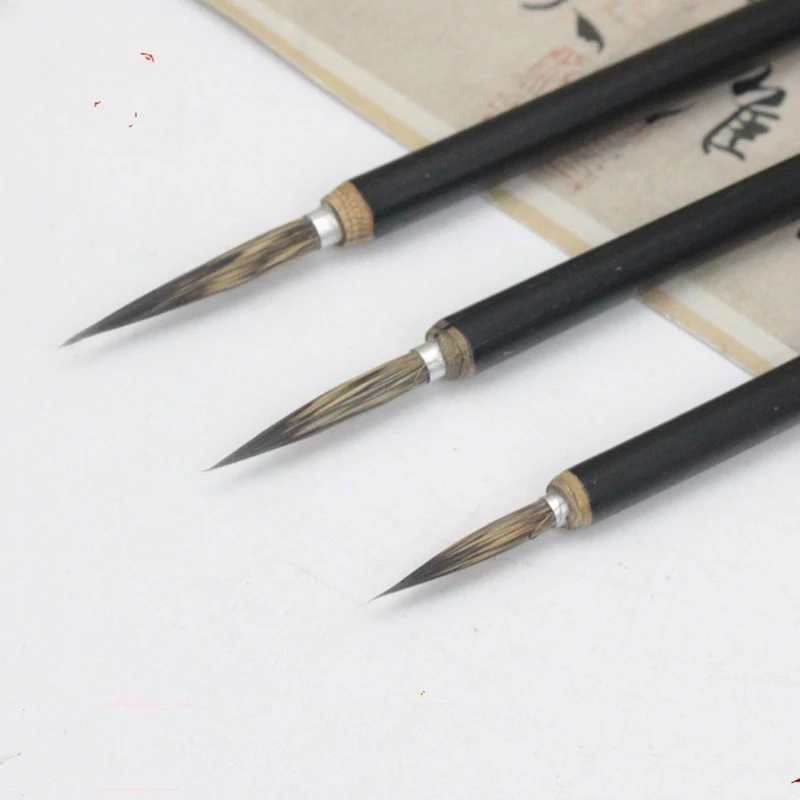 Paint Brush Calligraphy Brush 10 pcs/Lot Long Hair Hook Line Pen Bamboo Handle Chinese Painting Brush Xiaokai Regular Script Writing Brush